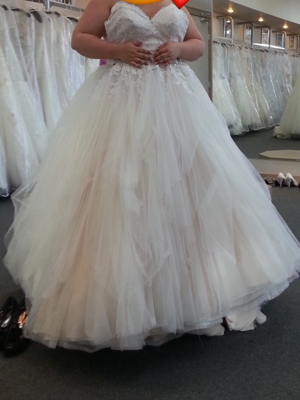 Ivory Ball Gown Wedding Dress with Lace Bodice